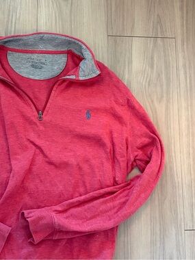 Polo by Ralph Lauren Heather Red Half-Zip Sweatshirt